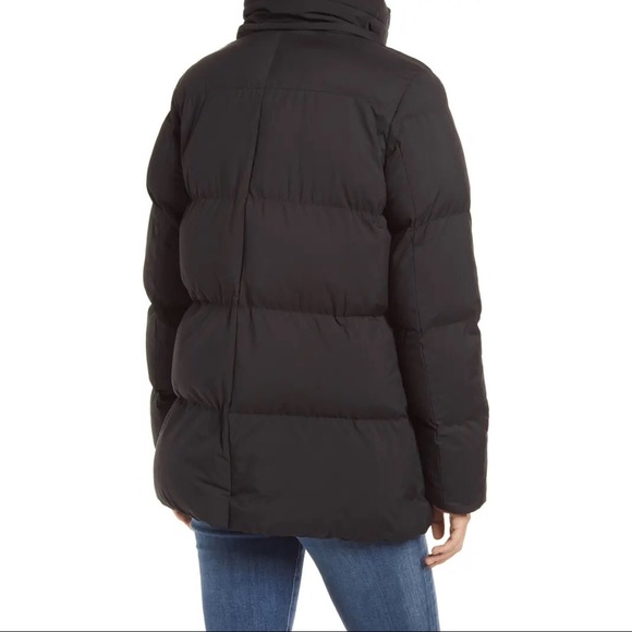 SAM EDELMAN Water Repellent Faux Fur Trim Puffer Jacket M Black - Picture 10 of 11